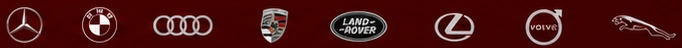 Mercedes-Benz, BMW, Audi, Porsche, Land Rover, Lexus, Volvo and Jaguar