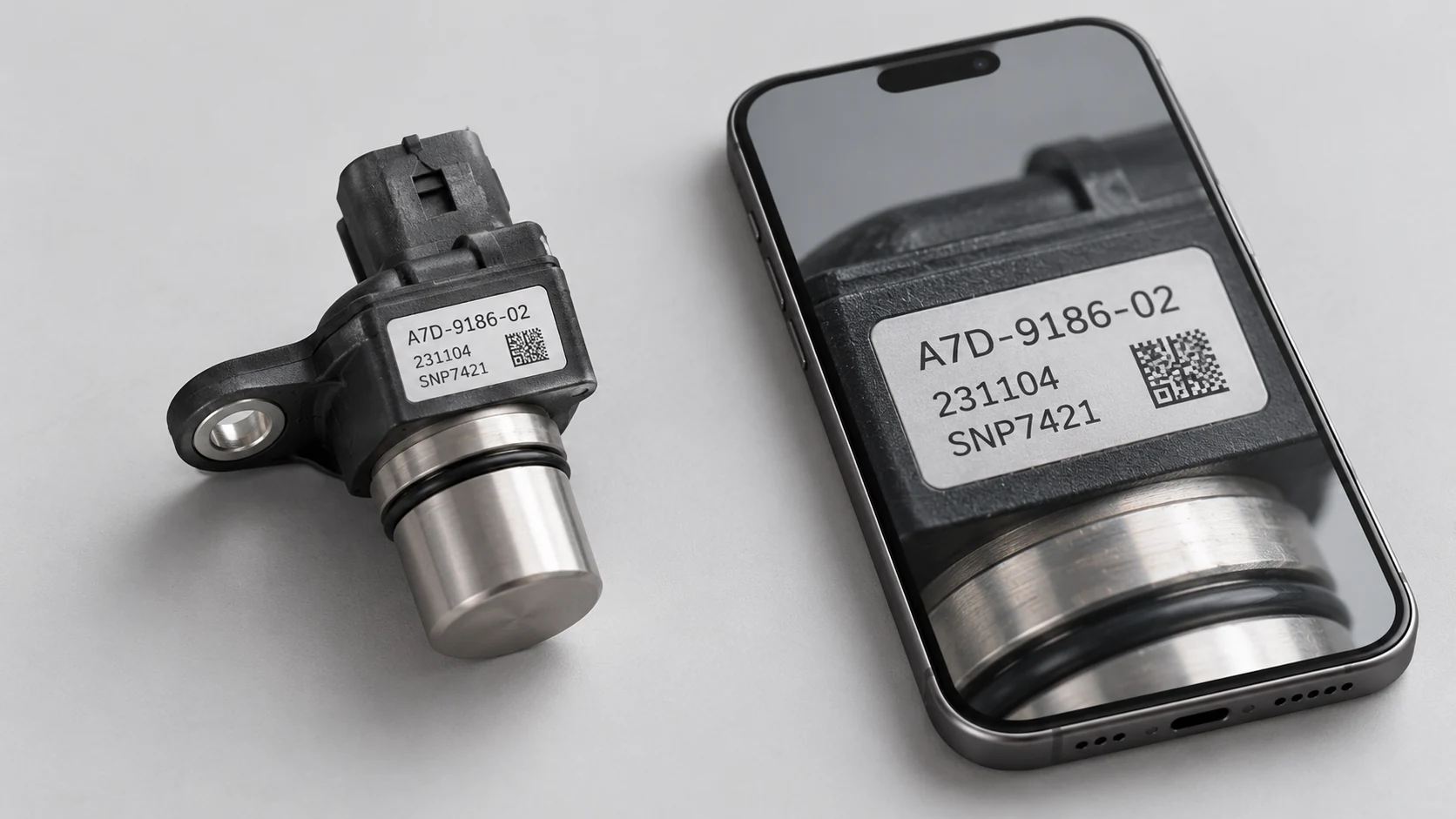 Photographing a car part number label clearly with a smartphone